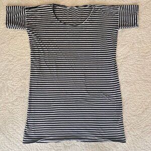 Everlane Womens Top Organic Cotton Black Striped Tee Shirt Short Sleeve Size XS